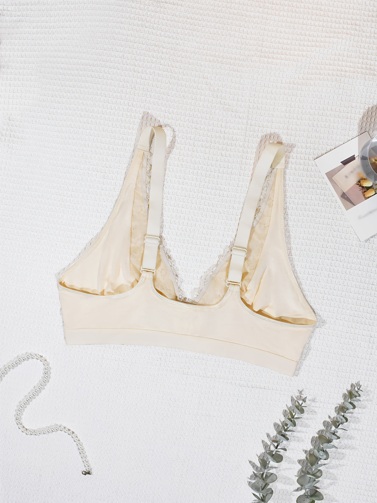 Soutien-gorge grande taille — Dentelle rosée, agrafes frontales