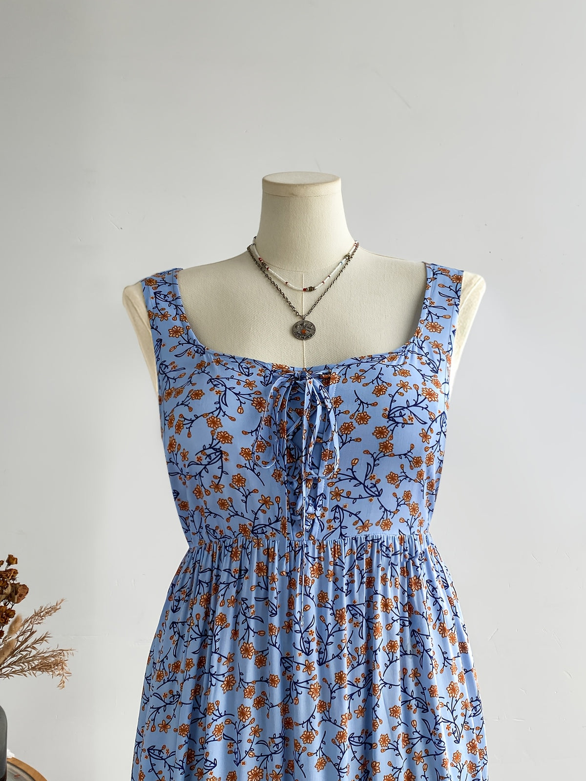 Robe longue grande taille — Viscose bohème à dos smocké