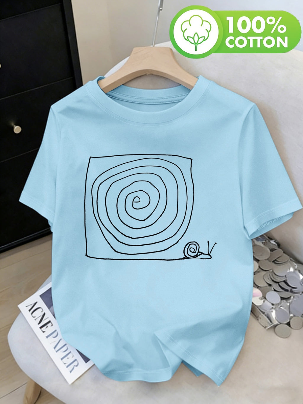 T-shirt grande taille, coupe ample, col rond, manches courtes, visuel produit