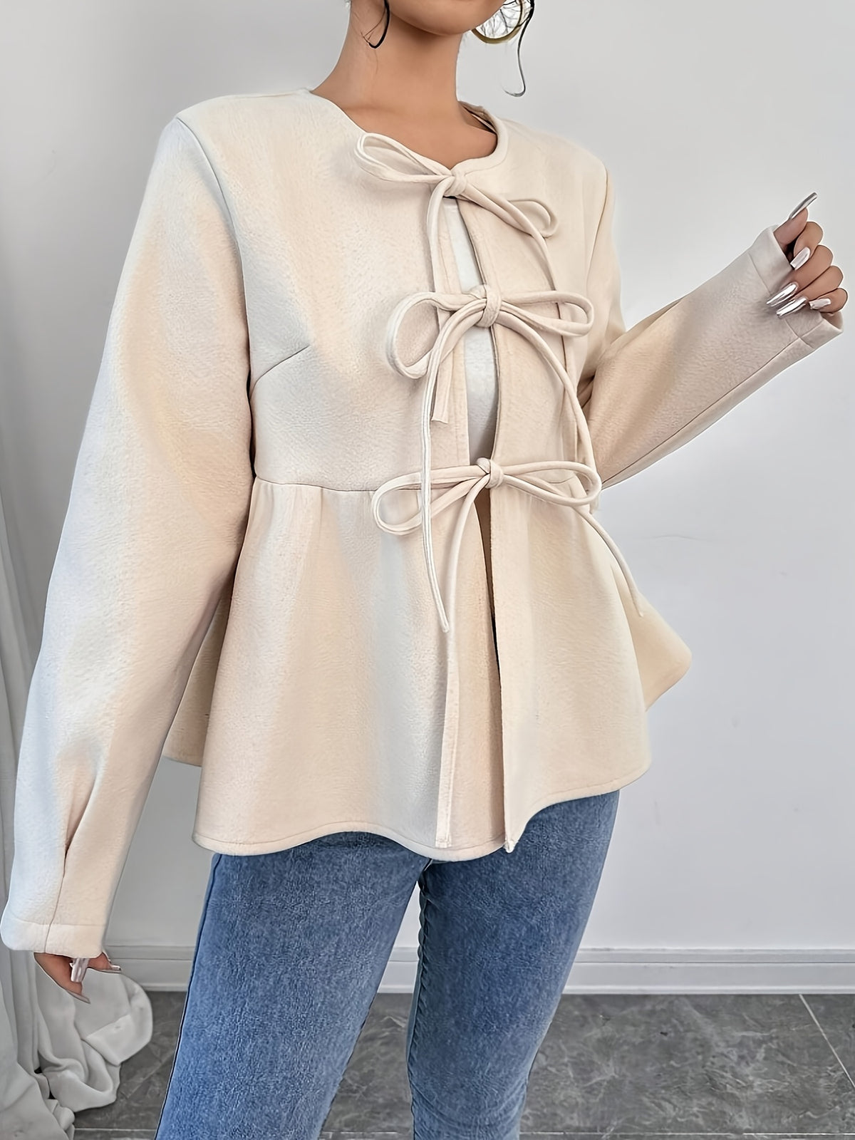 Cardigan grande taille, coupe droite, manches longues — composition : 100% Polyester