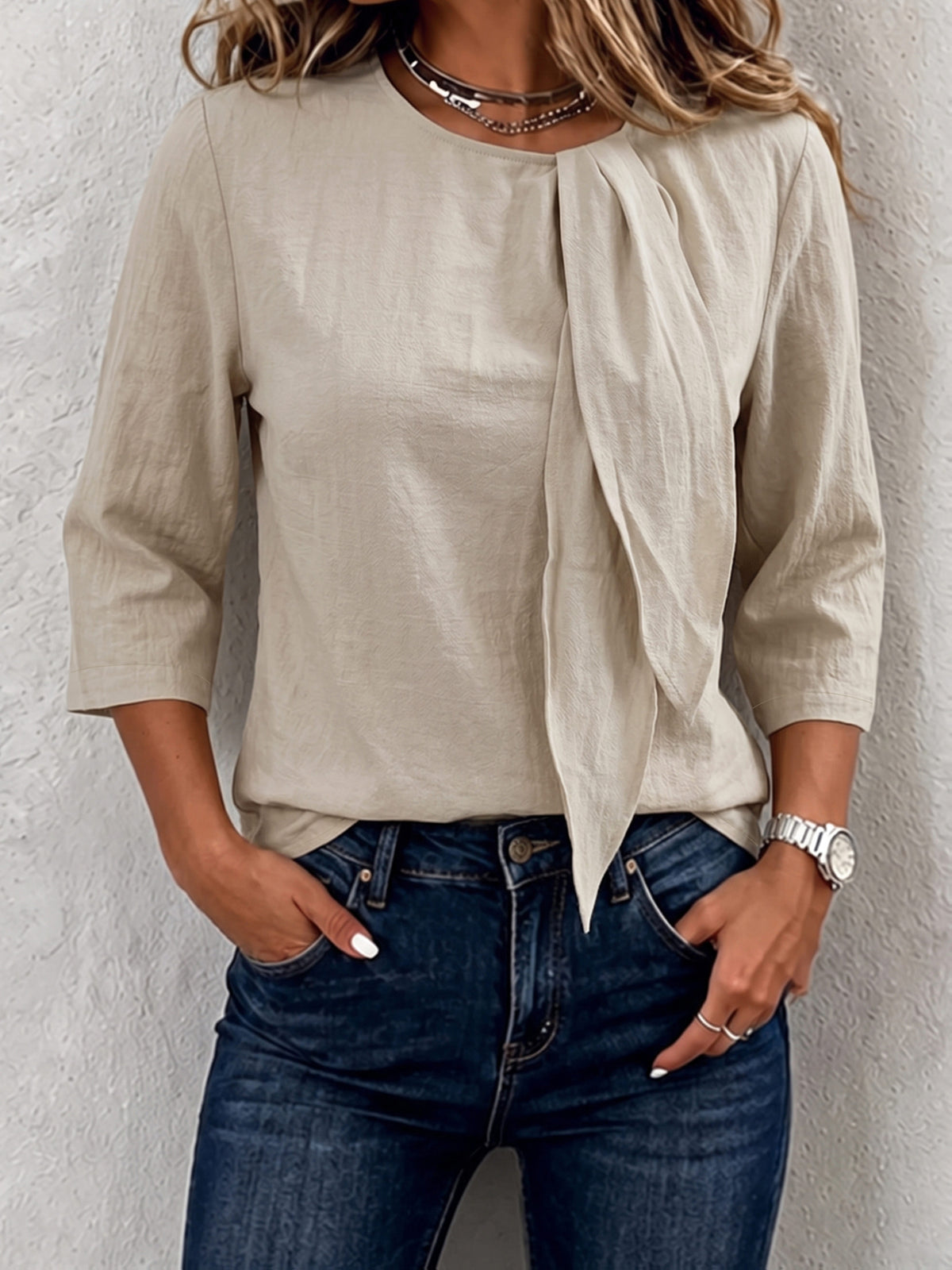 Top grande taille, coupe oversize, toucher naturel, autre coloris
