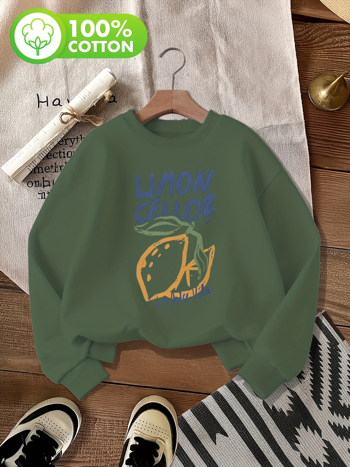 Sweat grande taille, col rond, capuche, toucher naturel, visuel produit