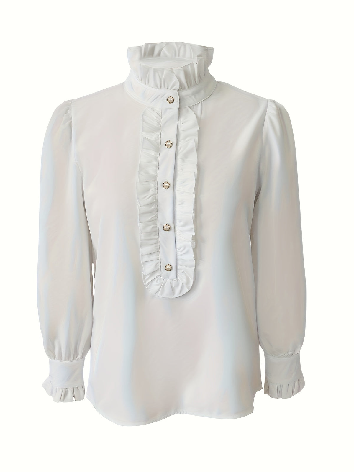 Blouse grande taille, volants, détail du tissu