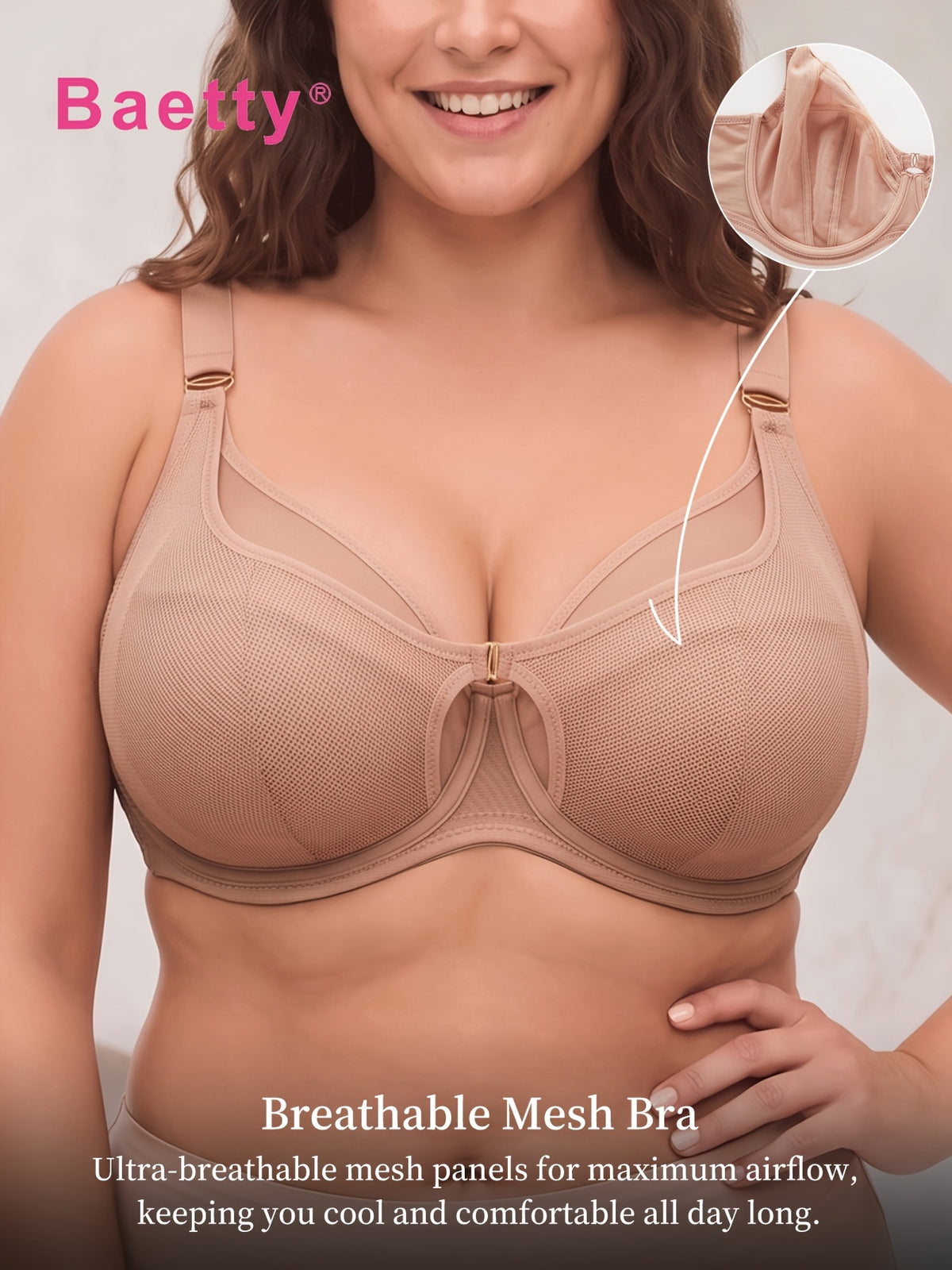 Soutien-gorge grande taille — Alvéoles ajourées au bonnet
