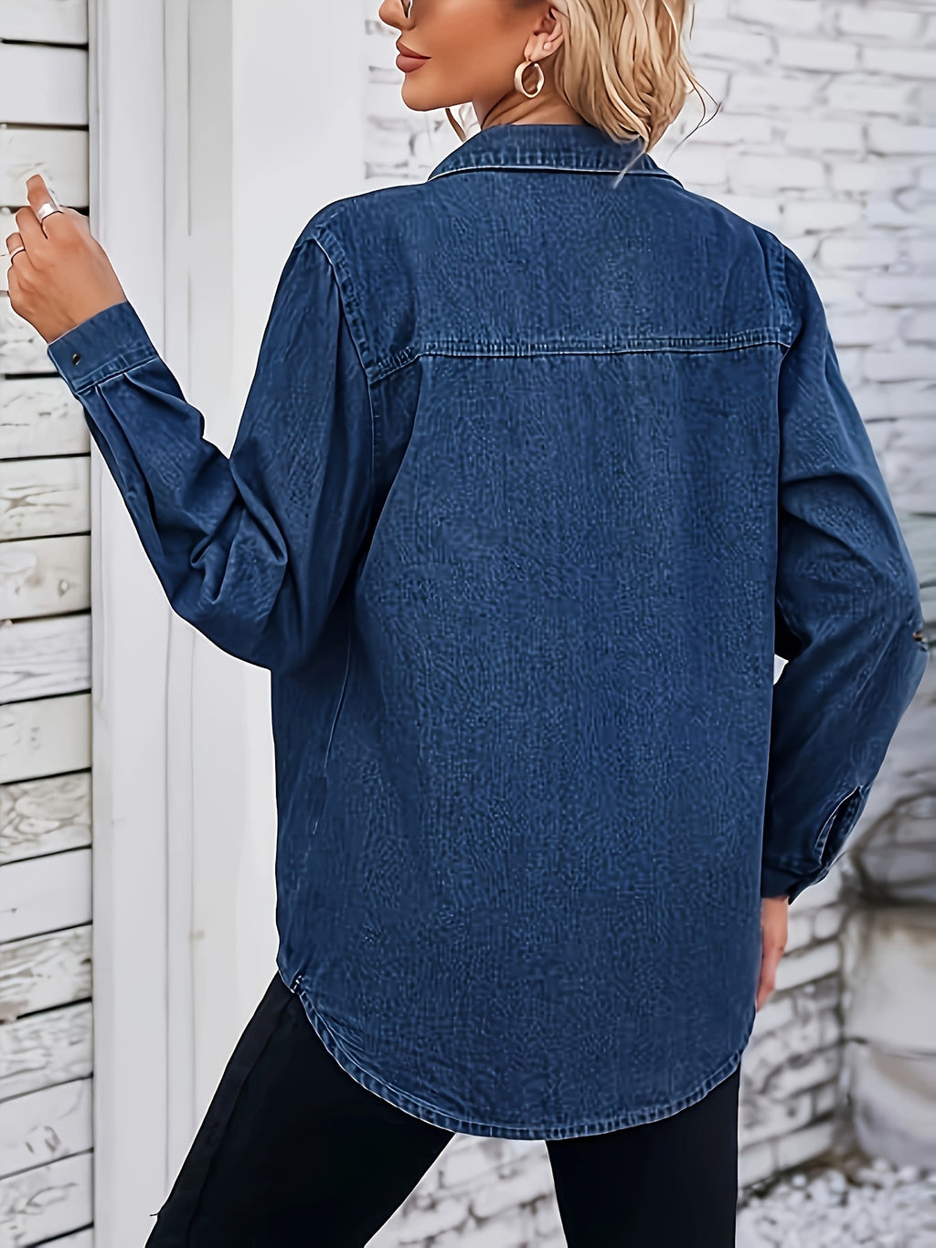 Veste grande taille, coupe oversize, poches pratiques, tombé fluide, vu de dos