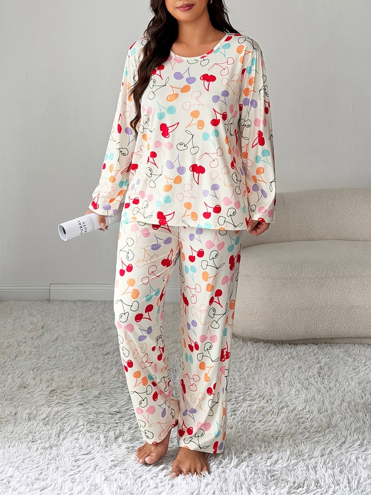 Pyjama grande taille, manches longues