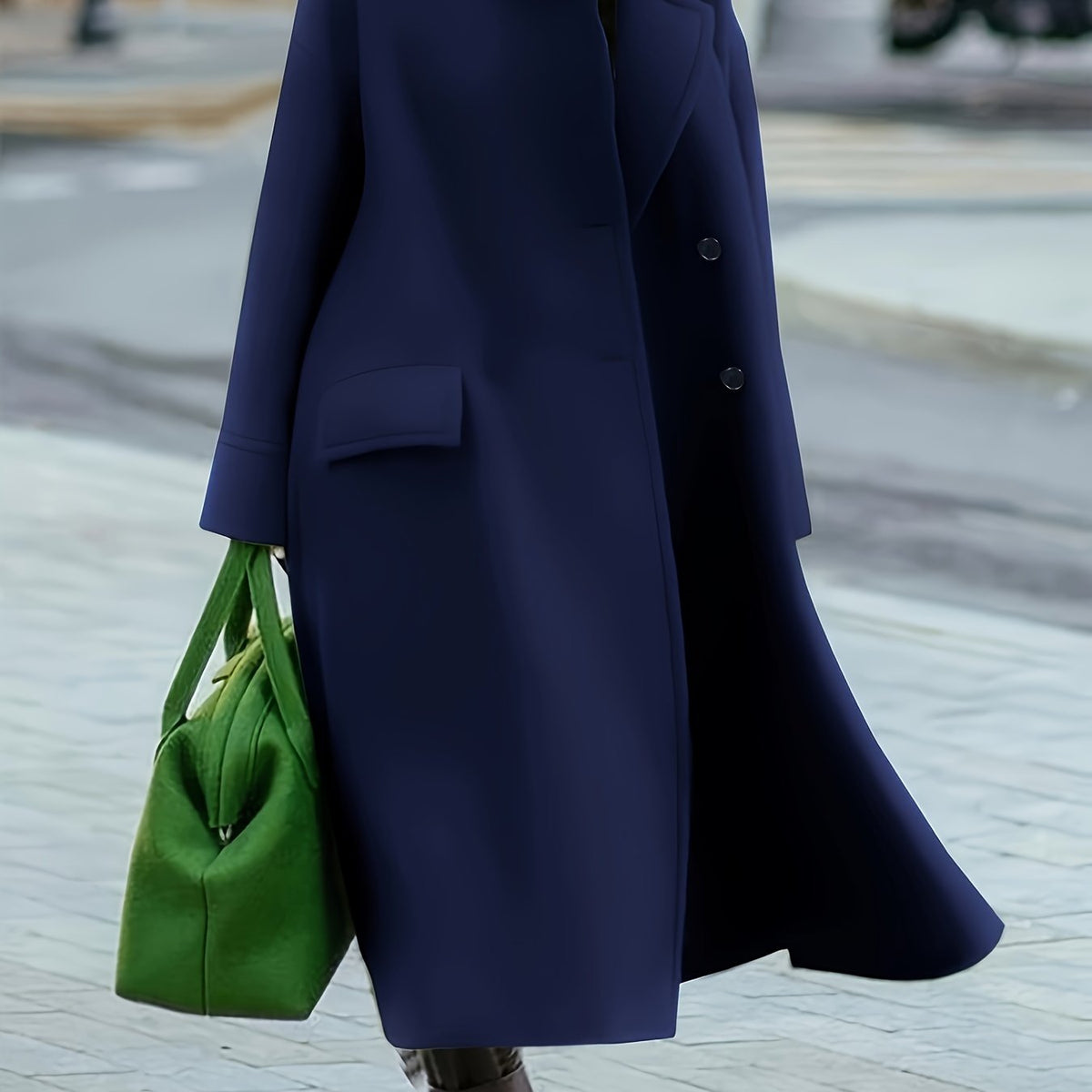 Manteau grande taille, coupe asymétrique, chaleur d'hiver — composition : 100% Polyester Image