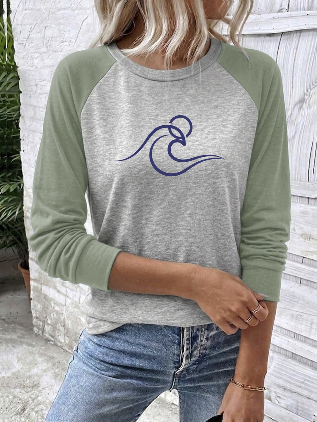 T-shirt grande taille, coupe ample, manches longues, toucher naturel, autre coloris