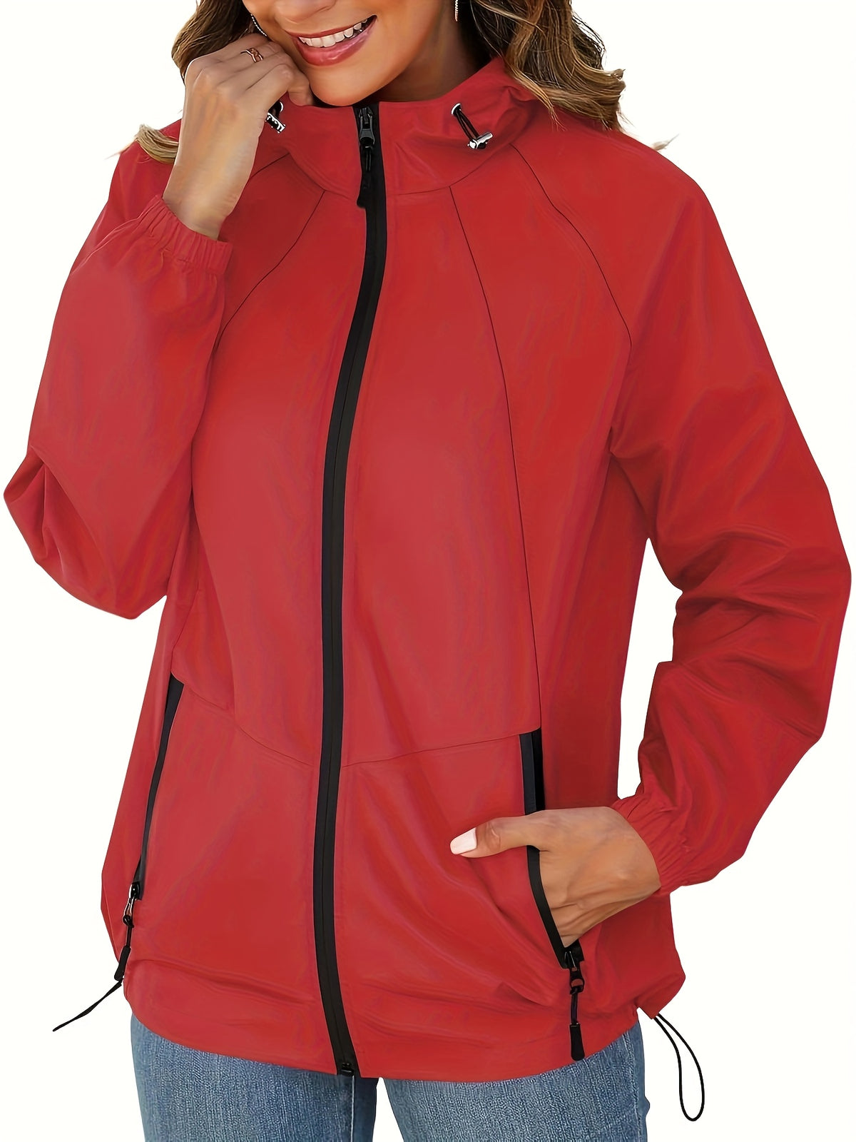Manteau grande taille, fermeture zippée, esprit trench, autre coloris