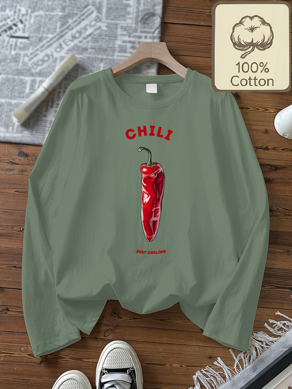 T-shirt grande taille, manches longues, toucher naturel, chaleur d'hiver, visuel produit