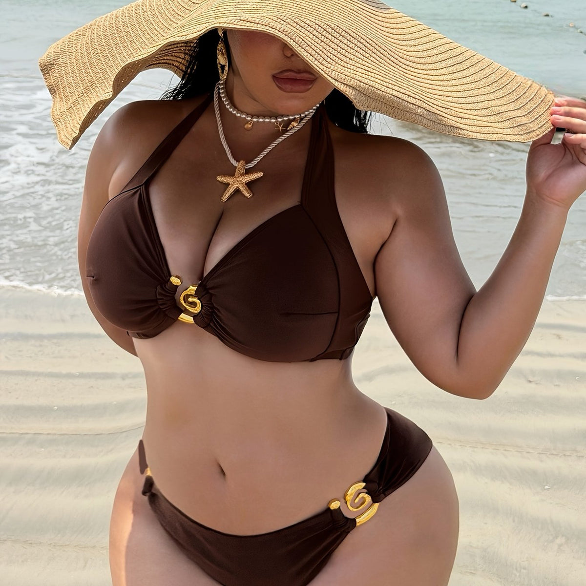 Maillot de bain grande taille en maille, maille souple — matière : maille