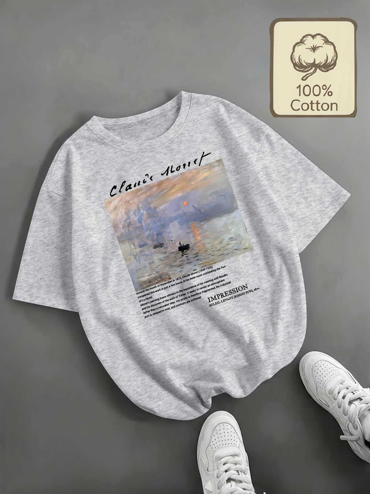 Top grande taille, col rond, manches courtes, toucher naturel, détail du tissu