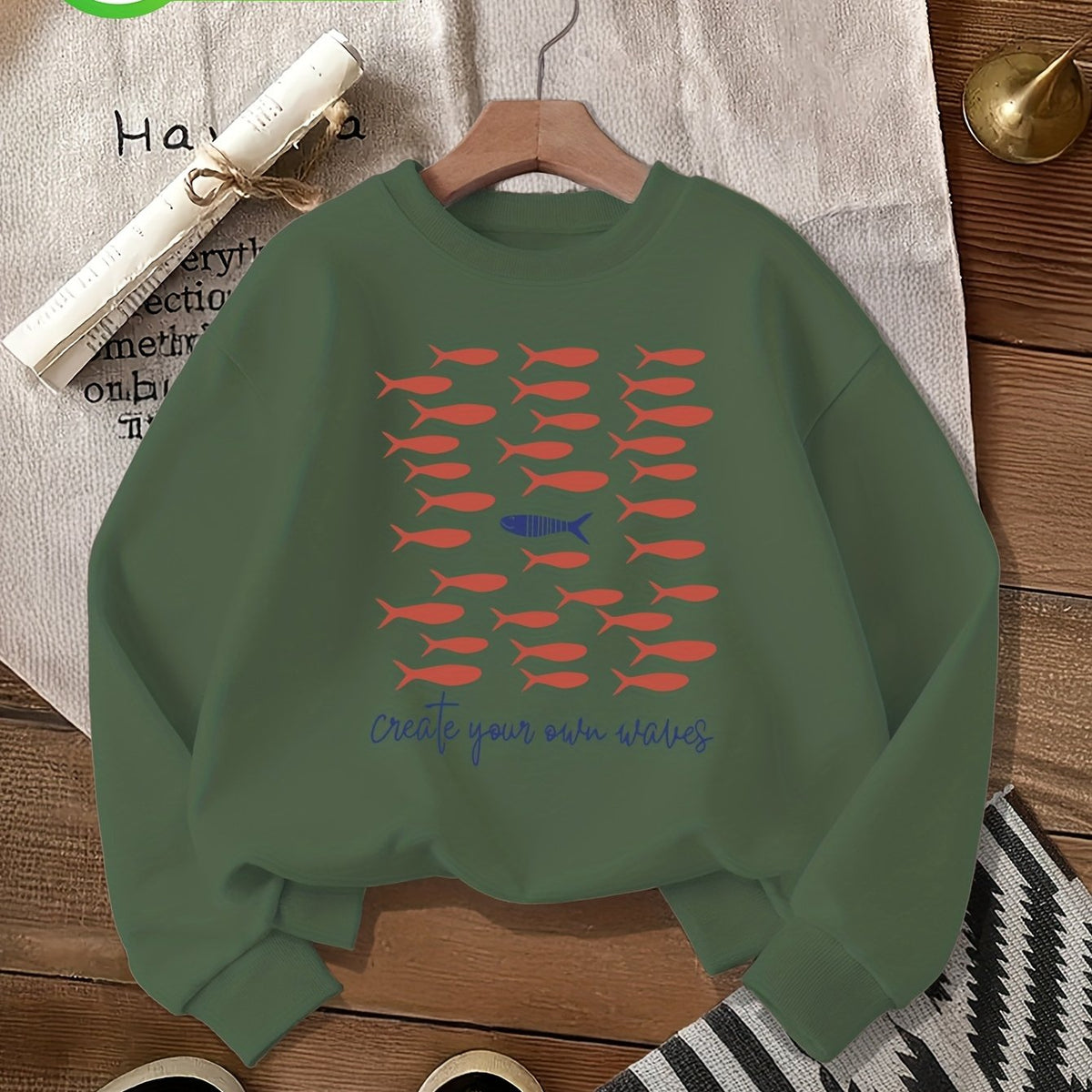 Pull grande taille, col rond, toucher naturel, chaleur d'hiver, détail du tissu