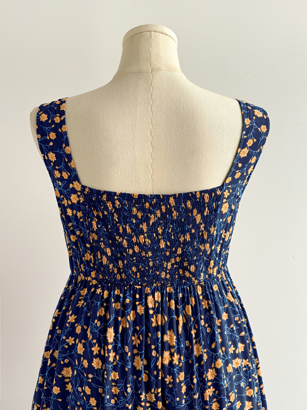 Robe longue grande taille — Viscose bohème à dos smocké