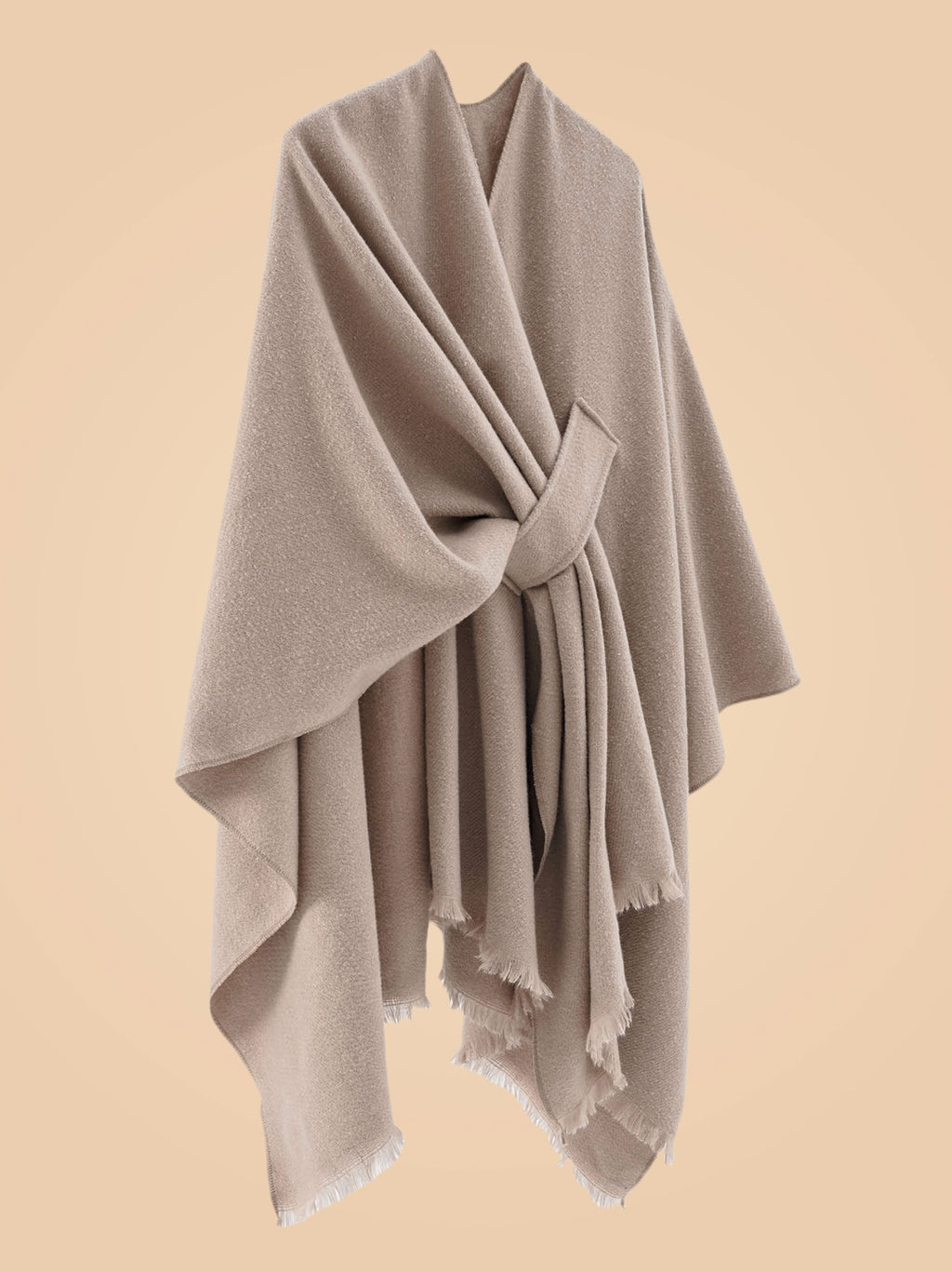 Châle grande taille, coupe oversize, toucher moelleux, chaleur d'hiver, vue de profil