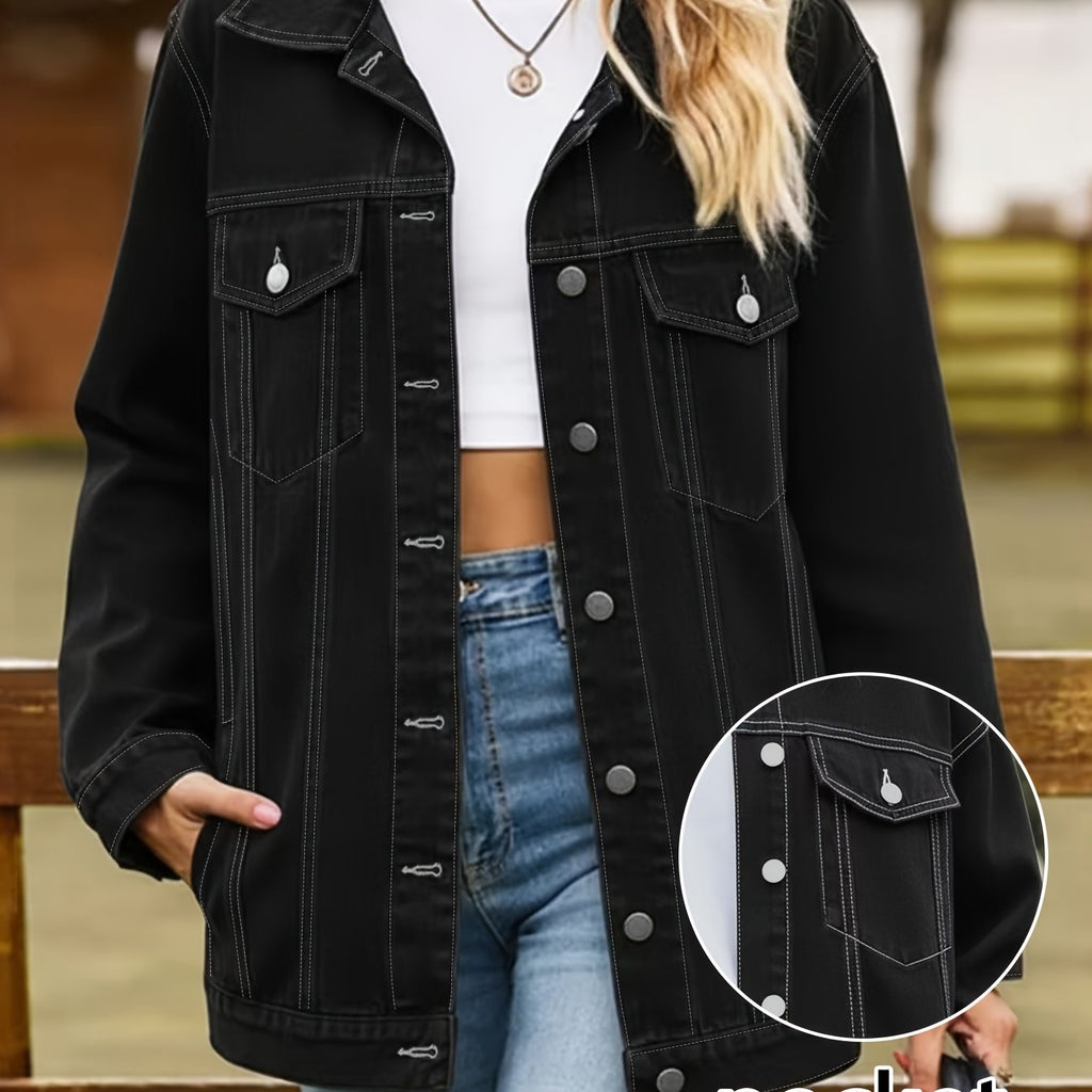 Veste grande taille, coupe oversize, poches plaquées, tenue franche — composition : 59.8% Coton, 40.2% Polyester
