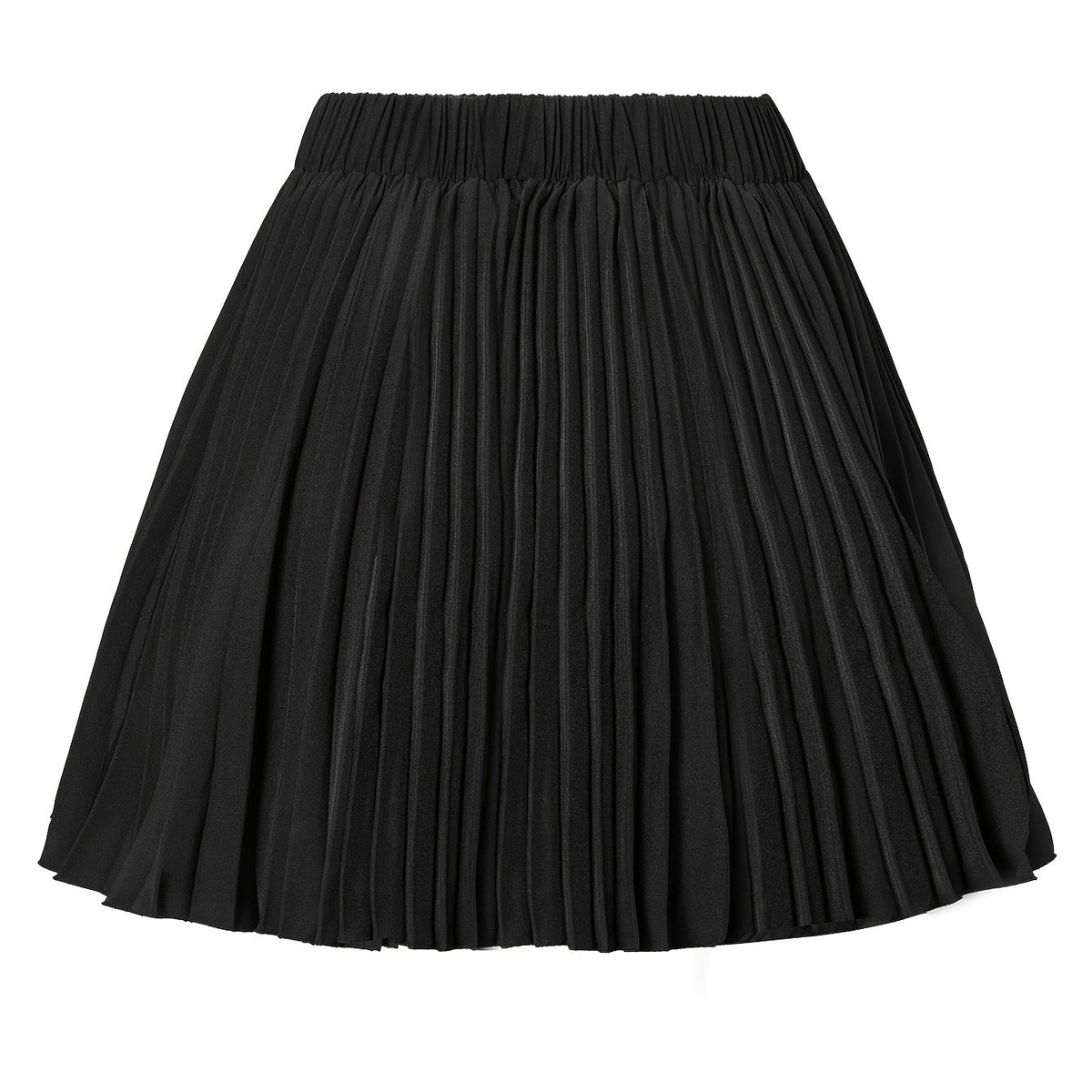 Jupe grande taille, coupe courte, plissés — matière : polyester Image