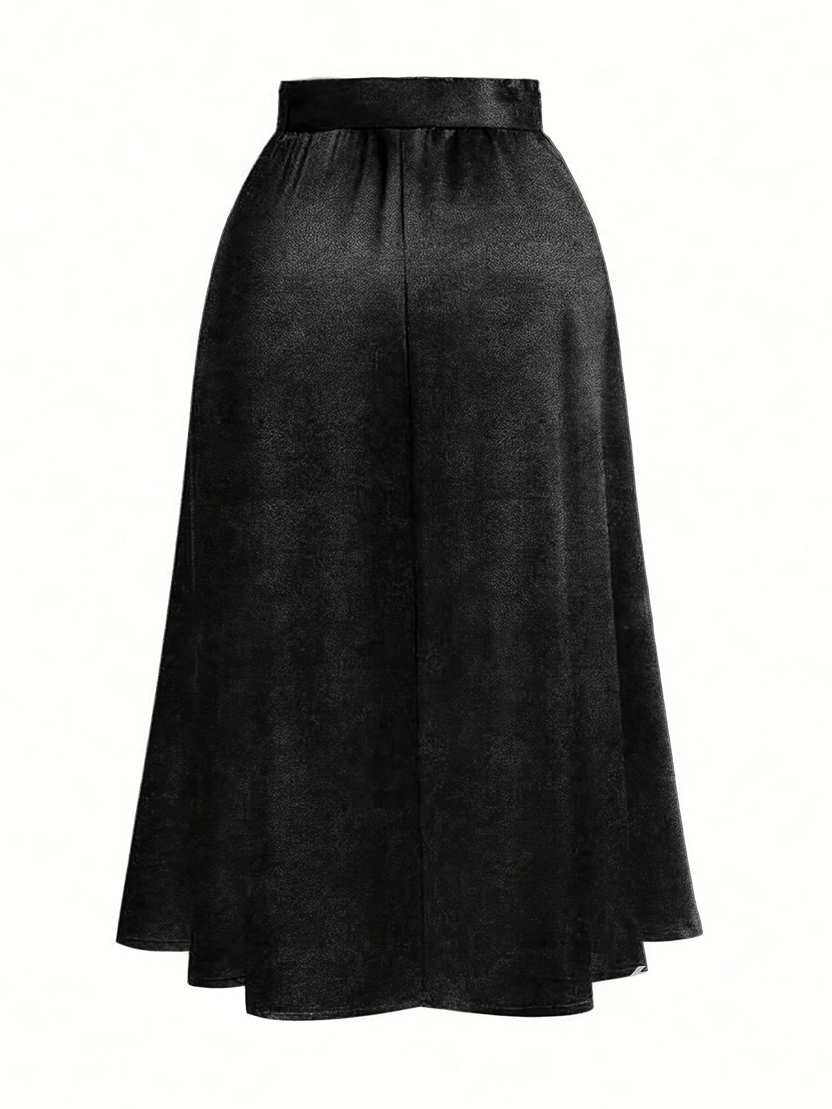 Jupe grande taille en velours, coupe ample, toucher profond, tissu opaque