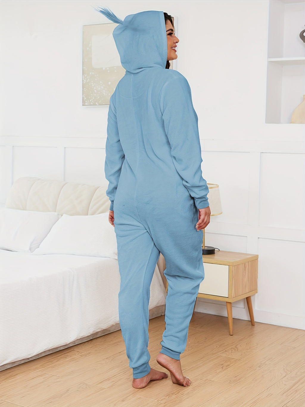 Combinaison grande taille, coupe oversize, capuche, chaleur d'hiver, visuel produit