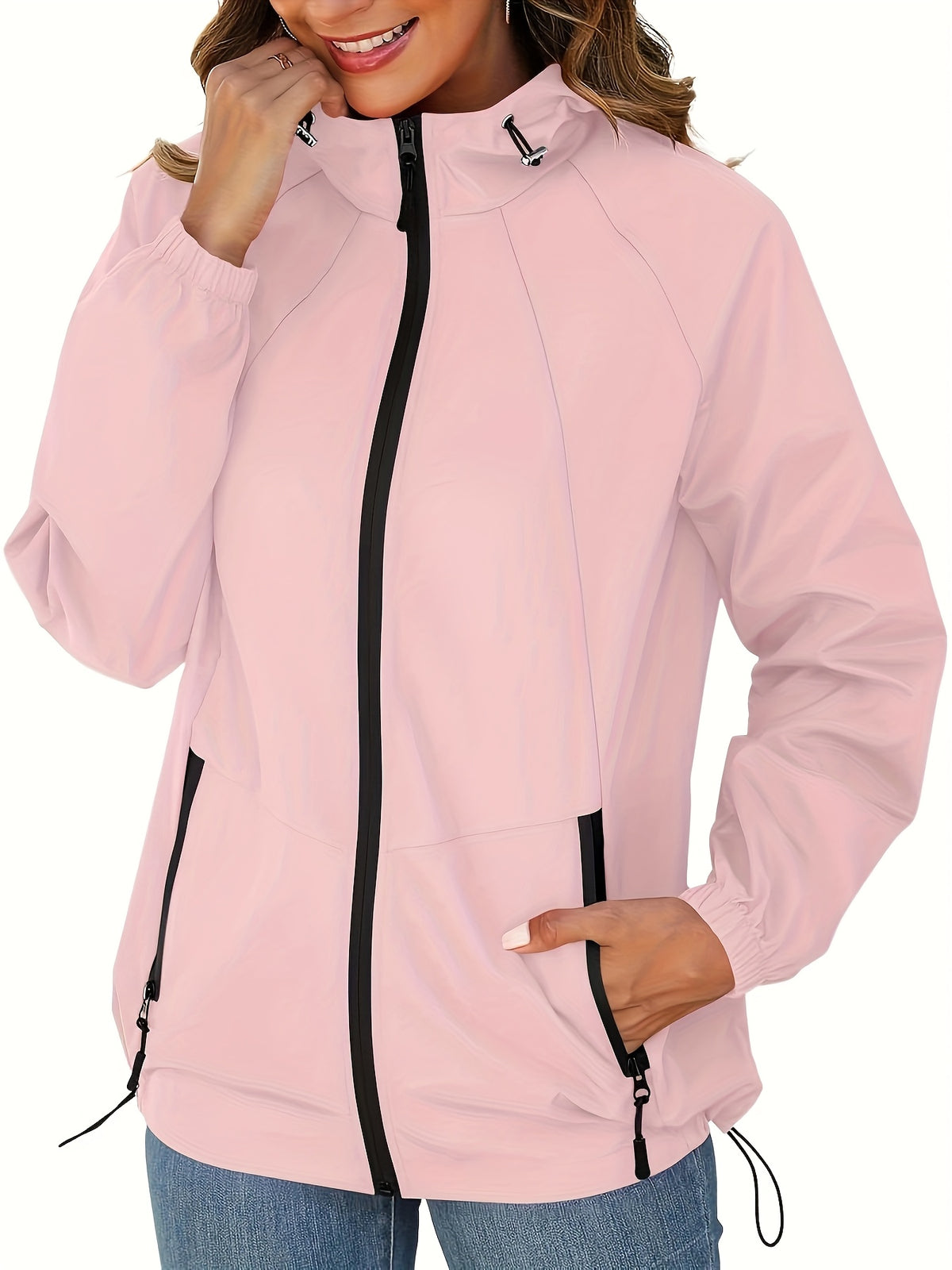 Manteau grande taille, fermeture zippée, esprit trench