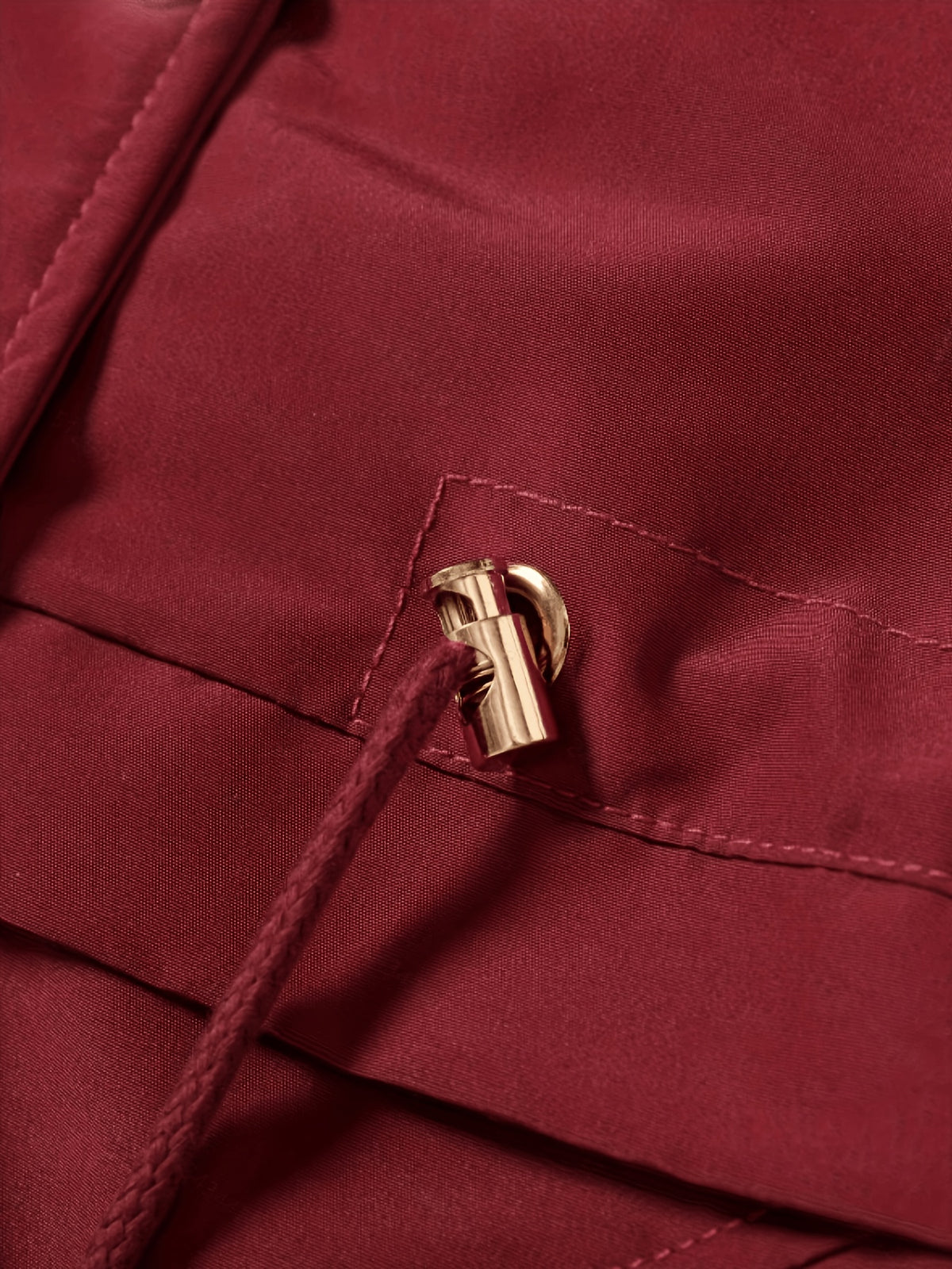 Veste grande taille, coupe oversize, longueur midi, cordon de serrage, porté de face
