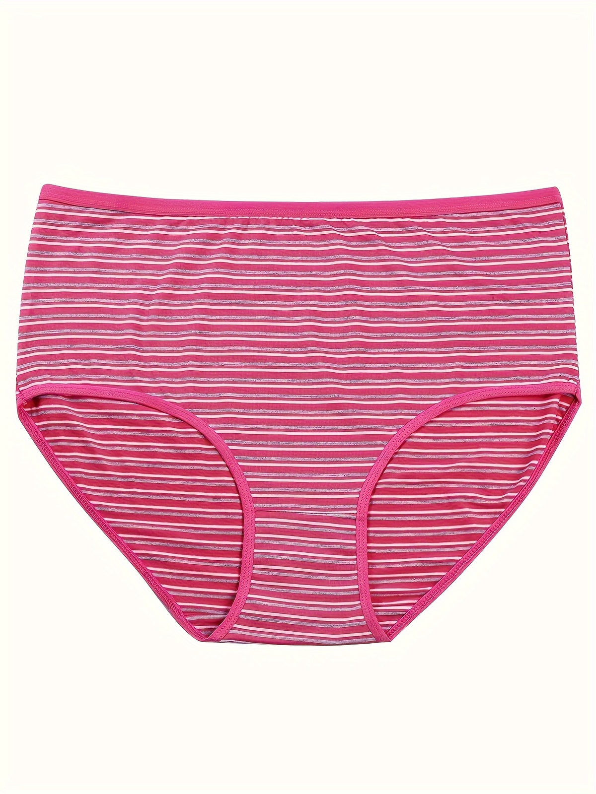 Culotte grande taille à rayures, toucher naturel, ligne épurée, détail du col