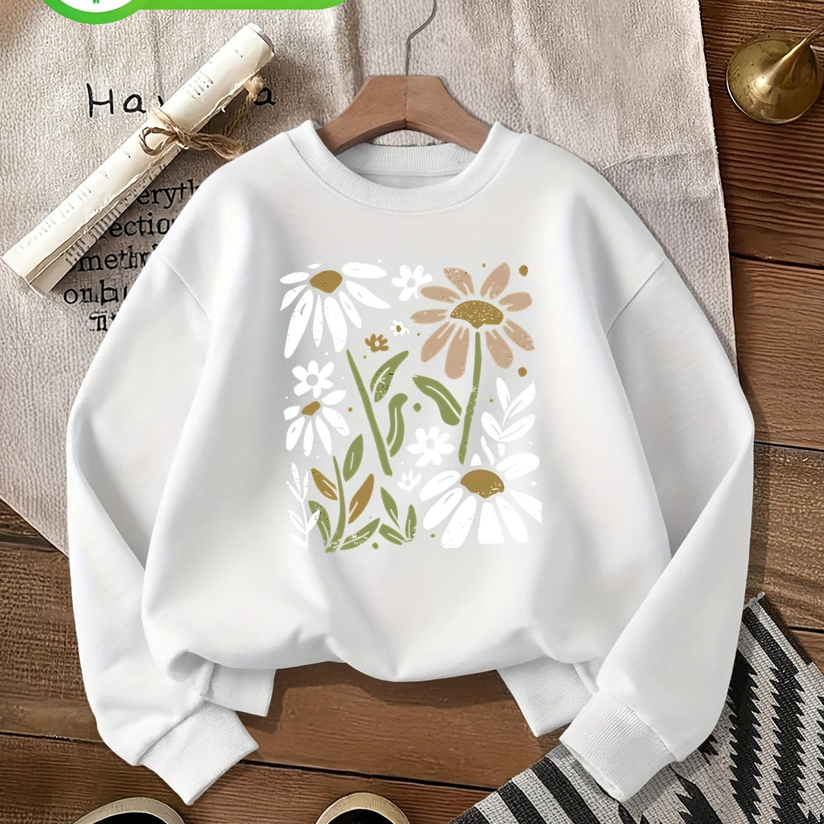 Pull grande taille, col rond, toucher naturel, chaleur d'hiver — matière : coton