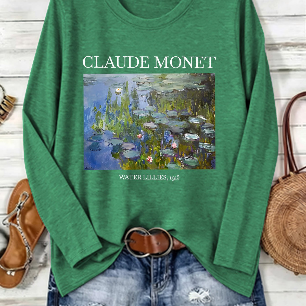 T-shirt grande taille, coupe ample, manches longues — composition : 75% Polyester, 20% Viscose, 5% Élasthanne Image