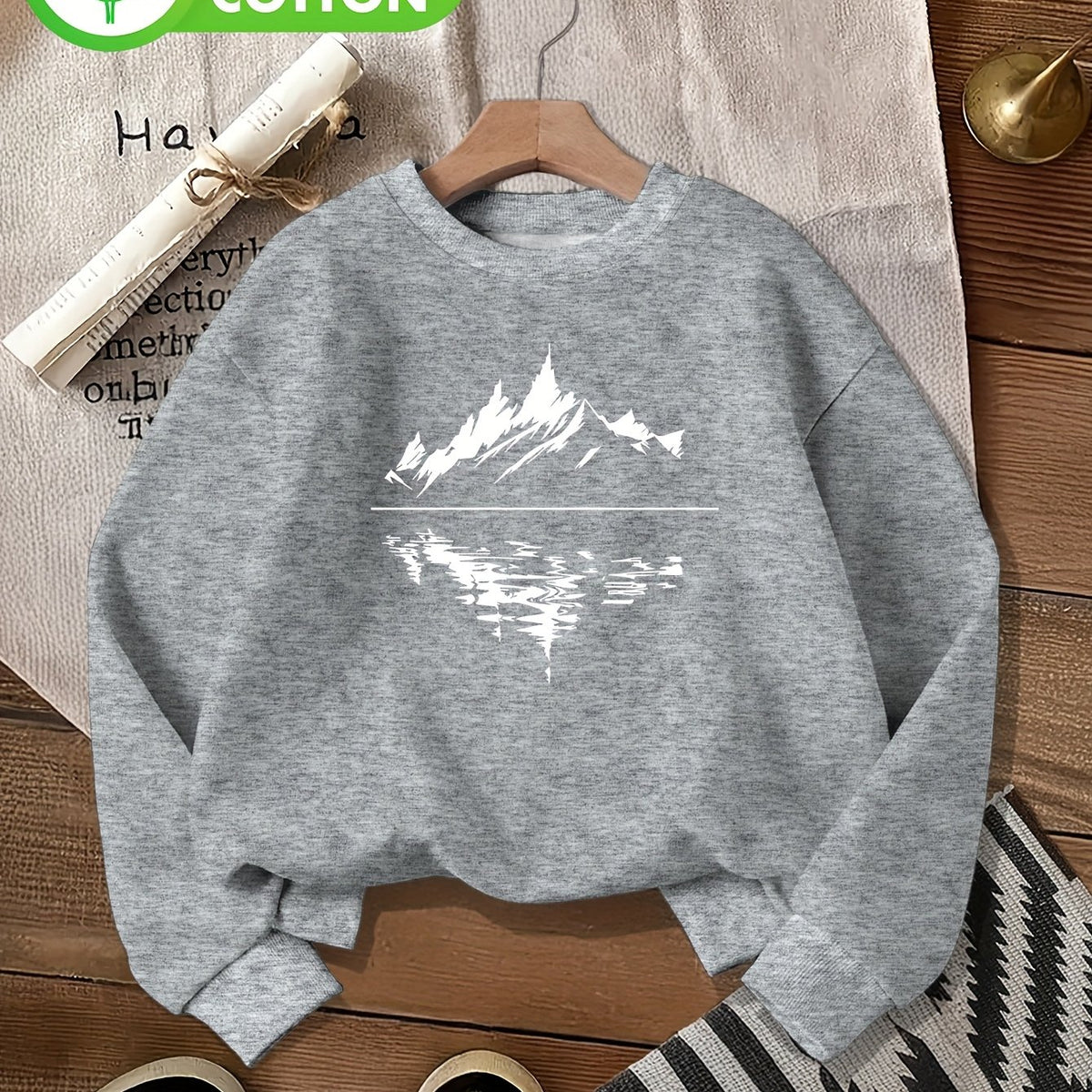 Pull grande taille, col rond, toucher naturel, chaleur d'hiver, vu de dos