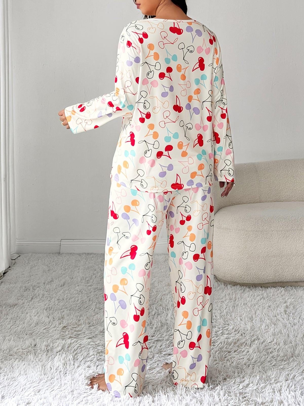 Pyjama grande taille, manches longues — composition : 95% Polyester, 5% Élasthanne Image