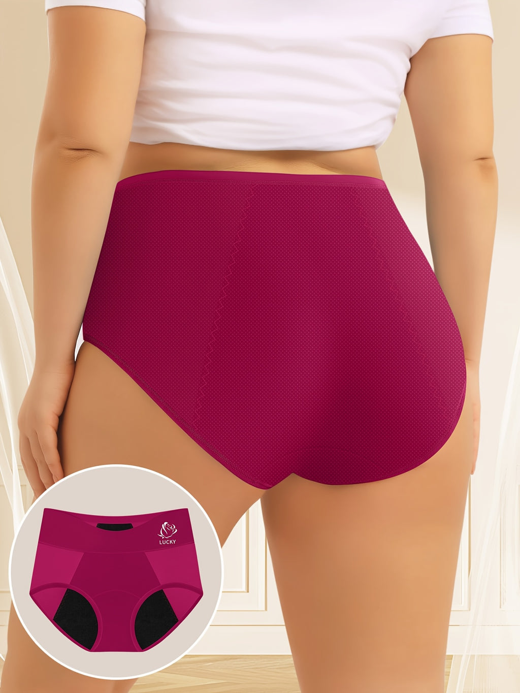 Culotte menstruelle grande taille, allure élégante, visuel produit