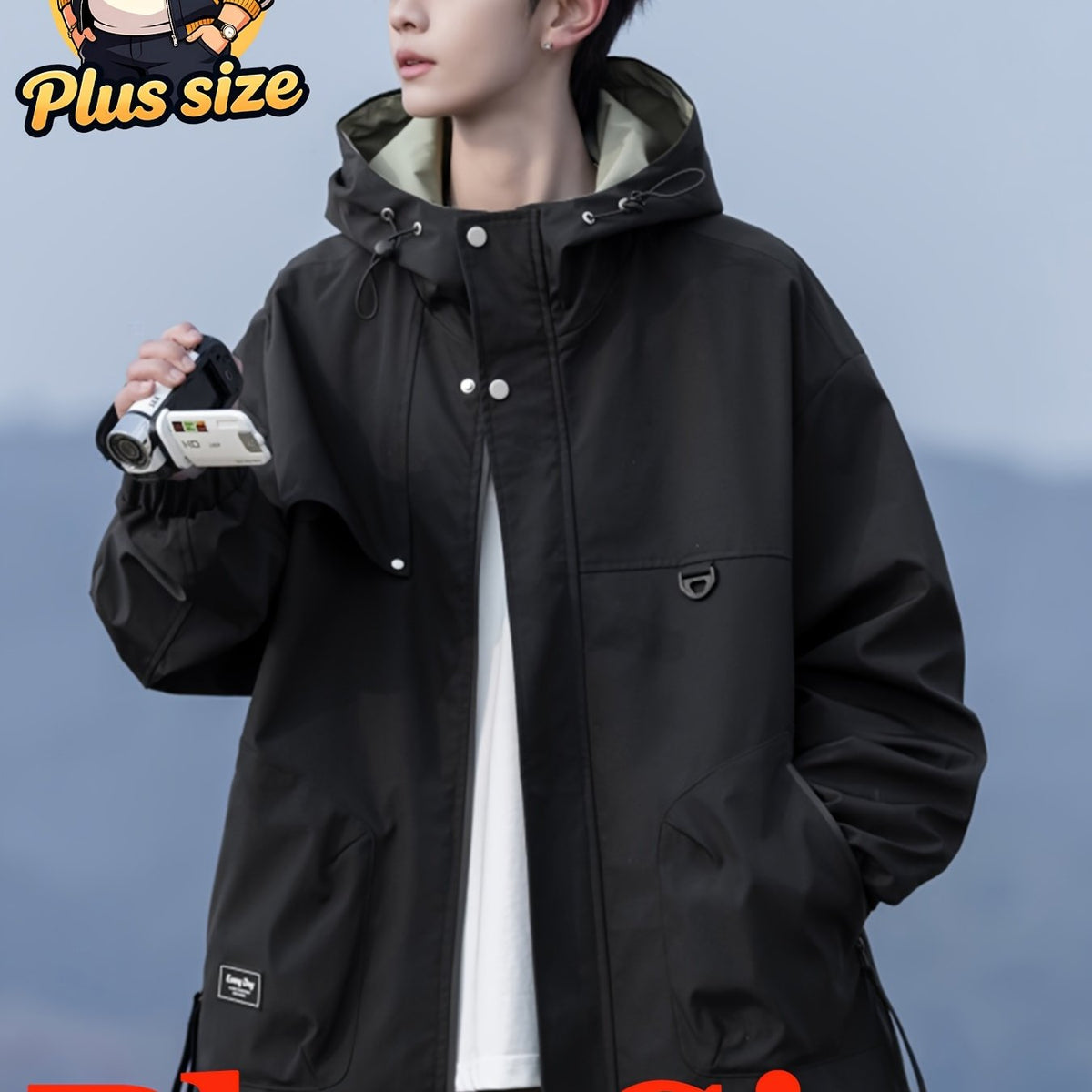 Veste grande taille, coupe ample, poches pratiques, coupe-vent — composition : 100% Polyester Image