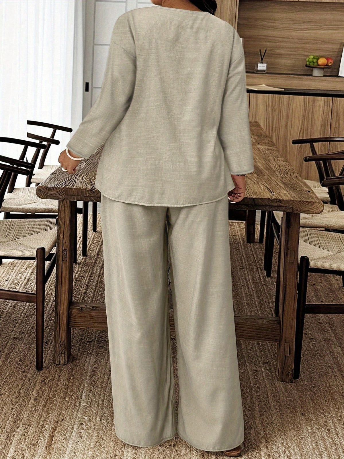 Ensemble grande taille — Chemise longue et pantalon ample