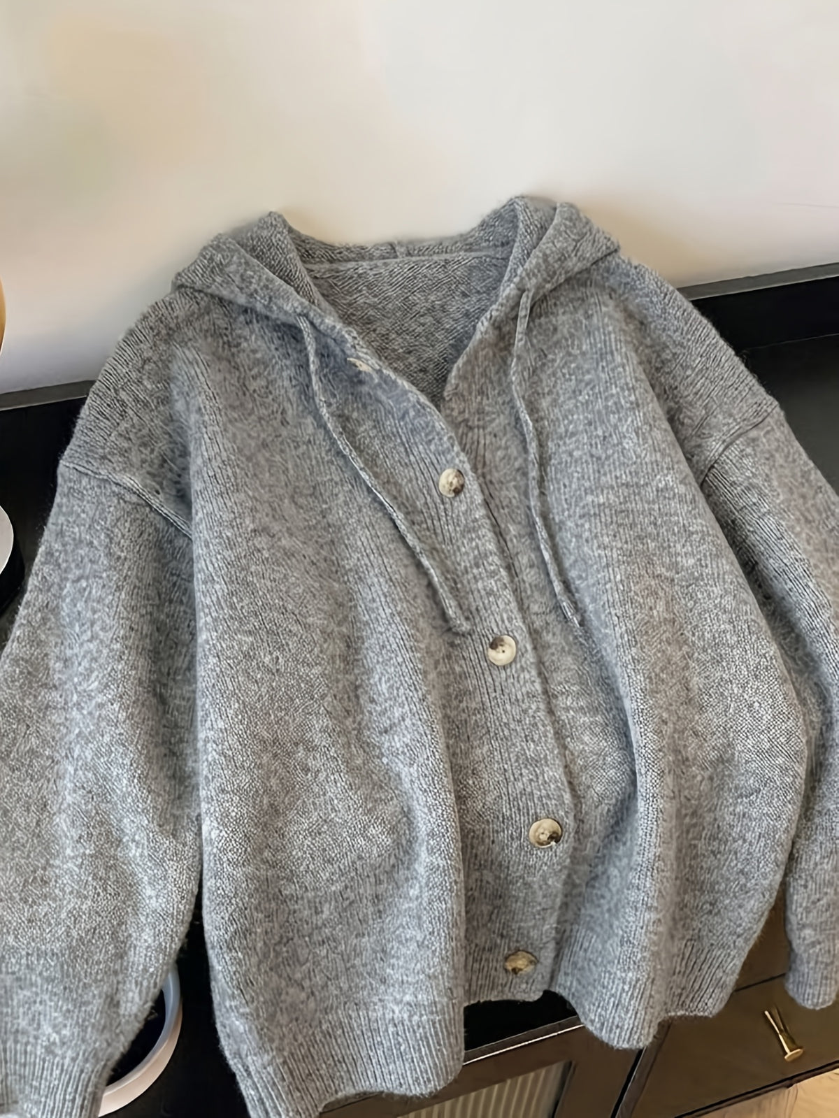 Cardigan grande taille, coupe ample, manches longues, chaleur d'hiver, porté de face