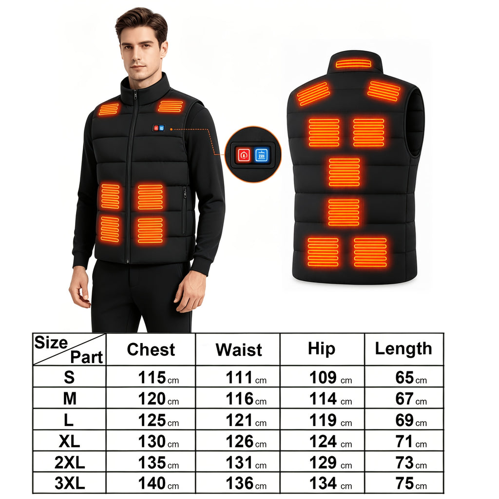 Gilet chauffant grande taille, tissu épais, détail du tissu