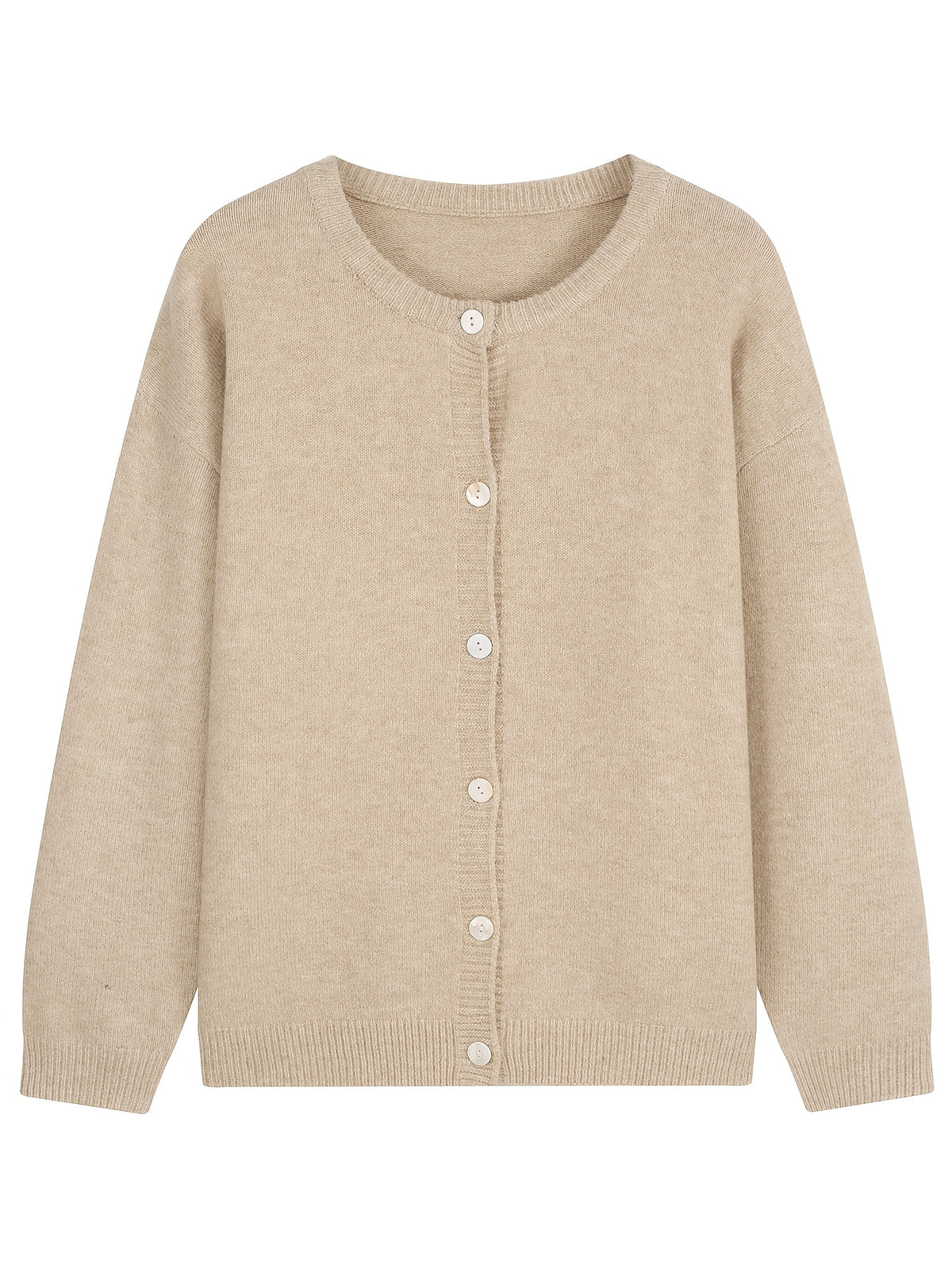 Cardigan grande taille à rayures, coupe oversize, col rond, chaleur d'hiver, vu de dos