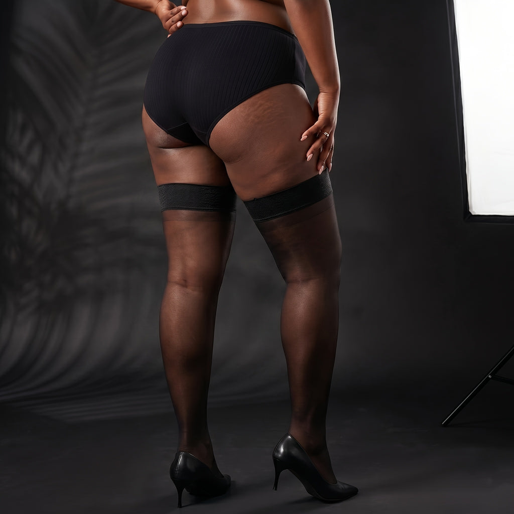 Collant grande taille, coupe ample, détail du tissu