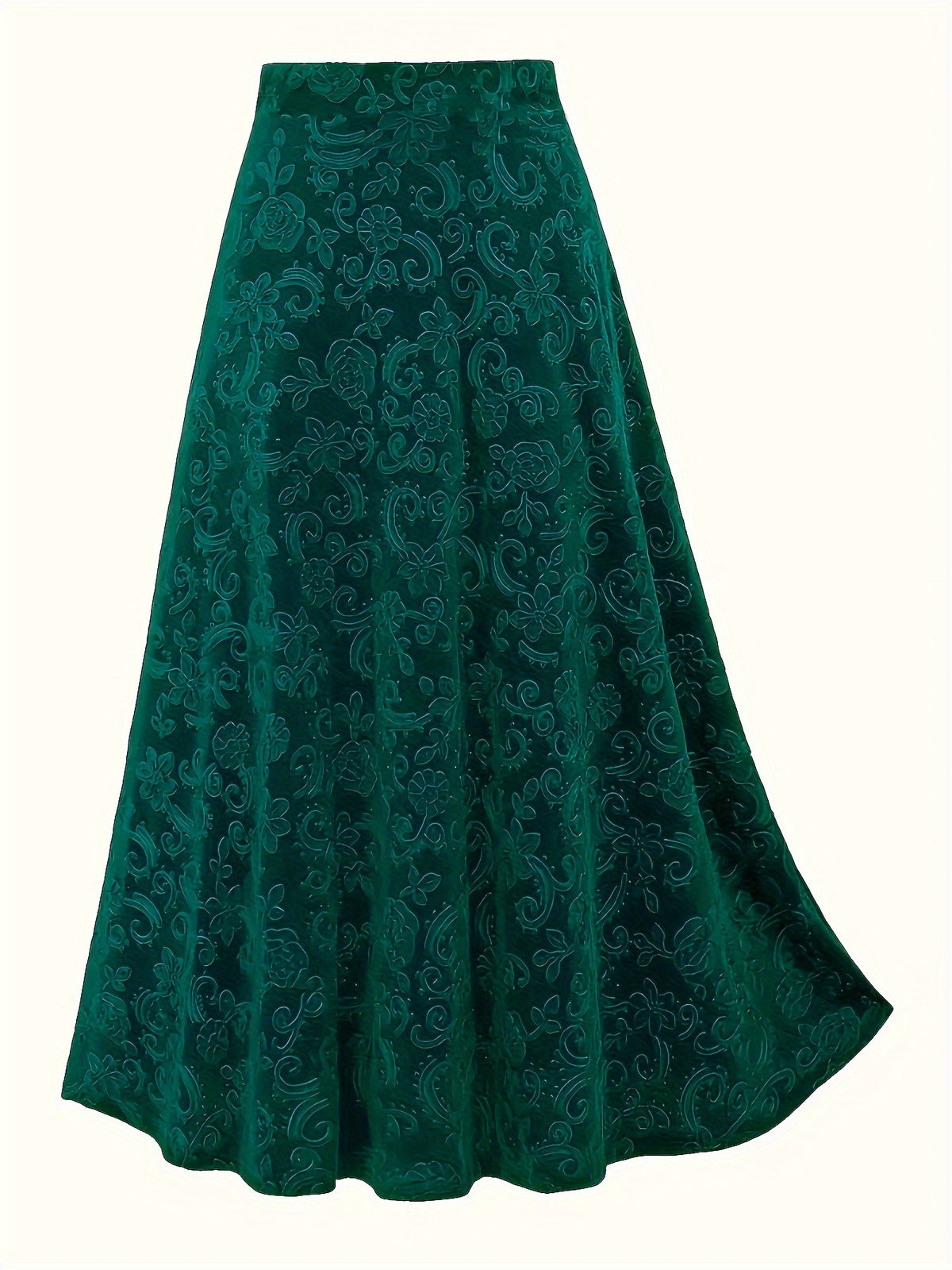 Jupe grande taille à imprimé fleuri, coupe droite, esprit décontracté