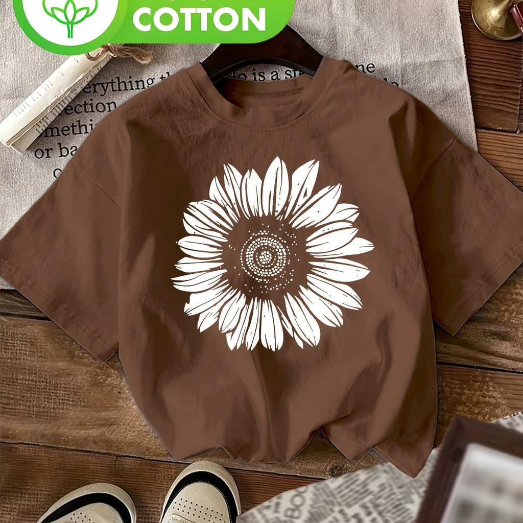 T-shirt grande taille, col rond, manches courtes, toucher naturel, porté de face