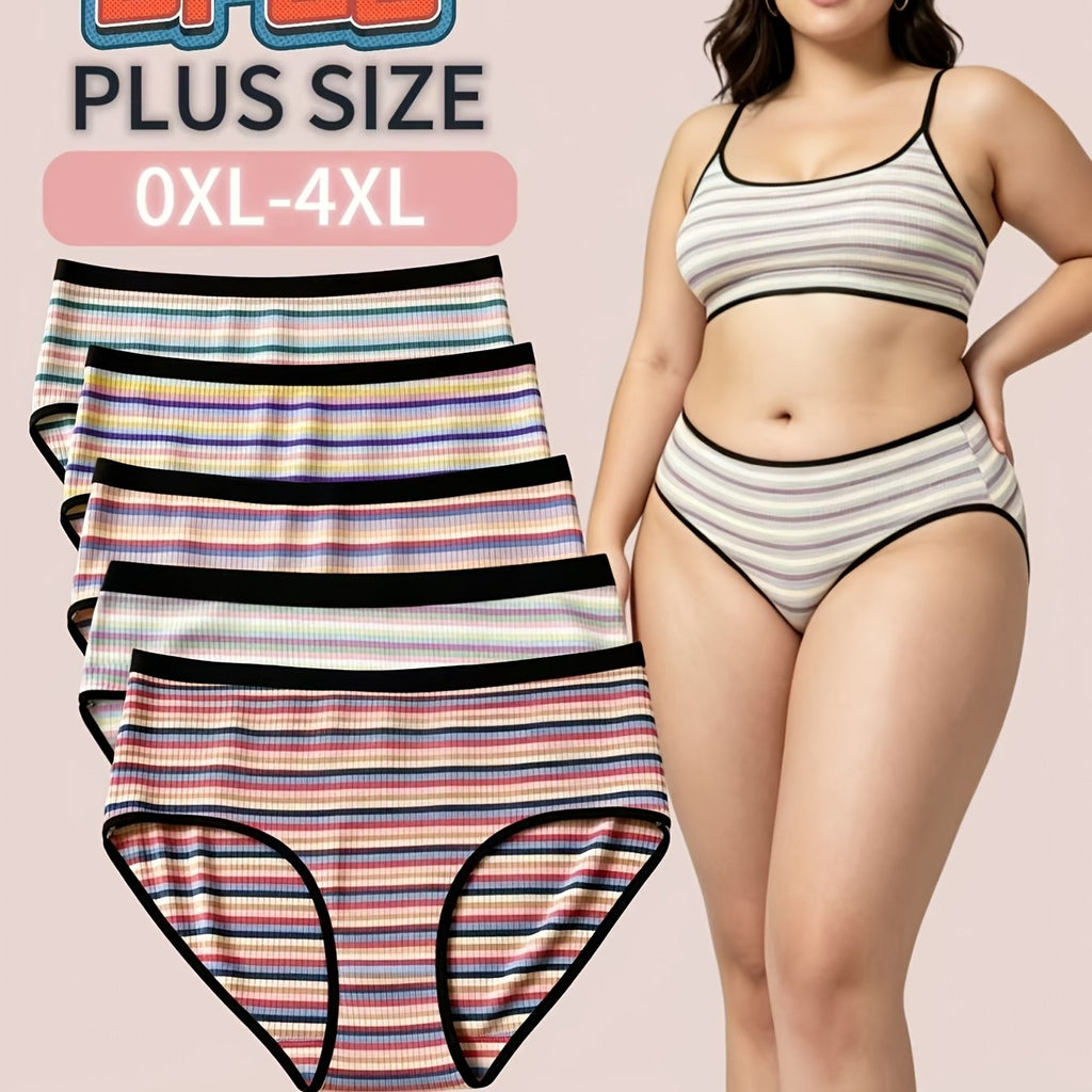 Ensemble grande taille à rayures, coupe ajustée, toucher naturel — matière : coton