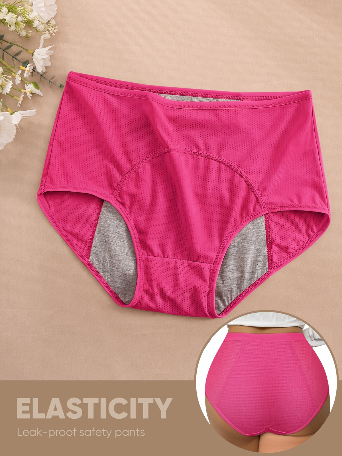 Culotte grande taille, coupe ajustée, effet gainant, détail du tissu