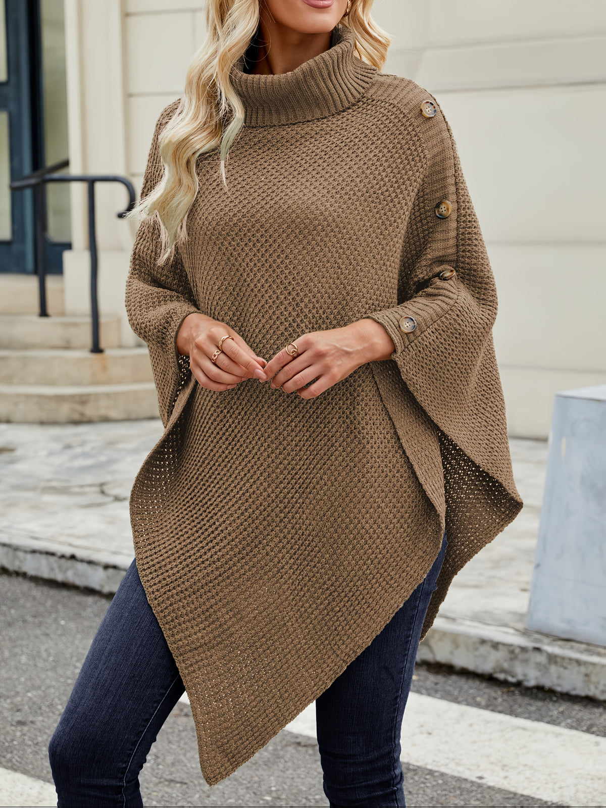 Pull grande taille en maille, maille souple, vu de dos