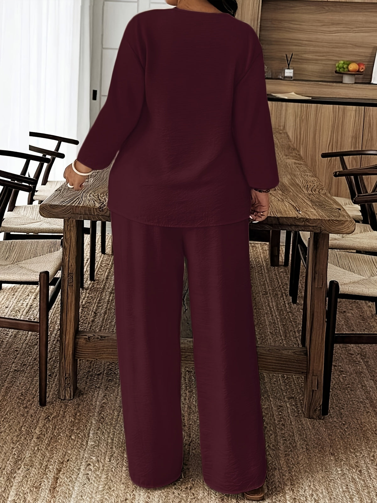Ensemble grande taille — Chemise longue et pantalon ample