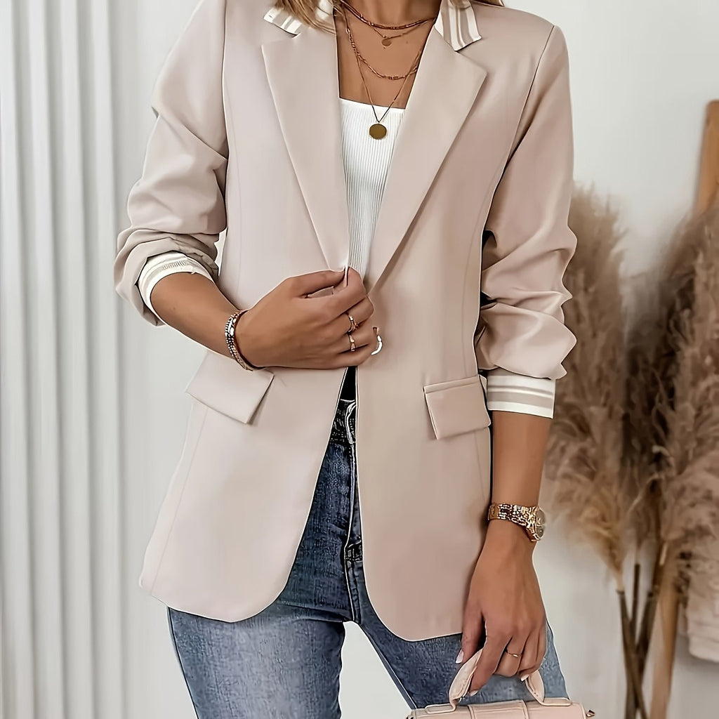 Veste grande taille à carreaux, poches pratiques — matière : polyester