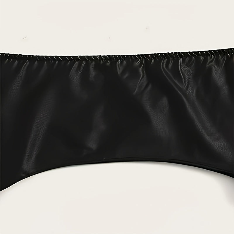 Porte-jarretelles grande taille en cuir synthétique — Allure cuir, porté de face