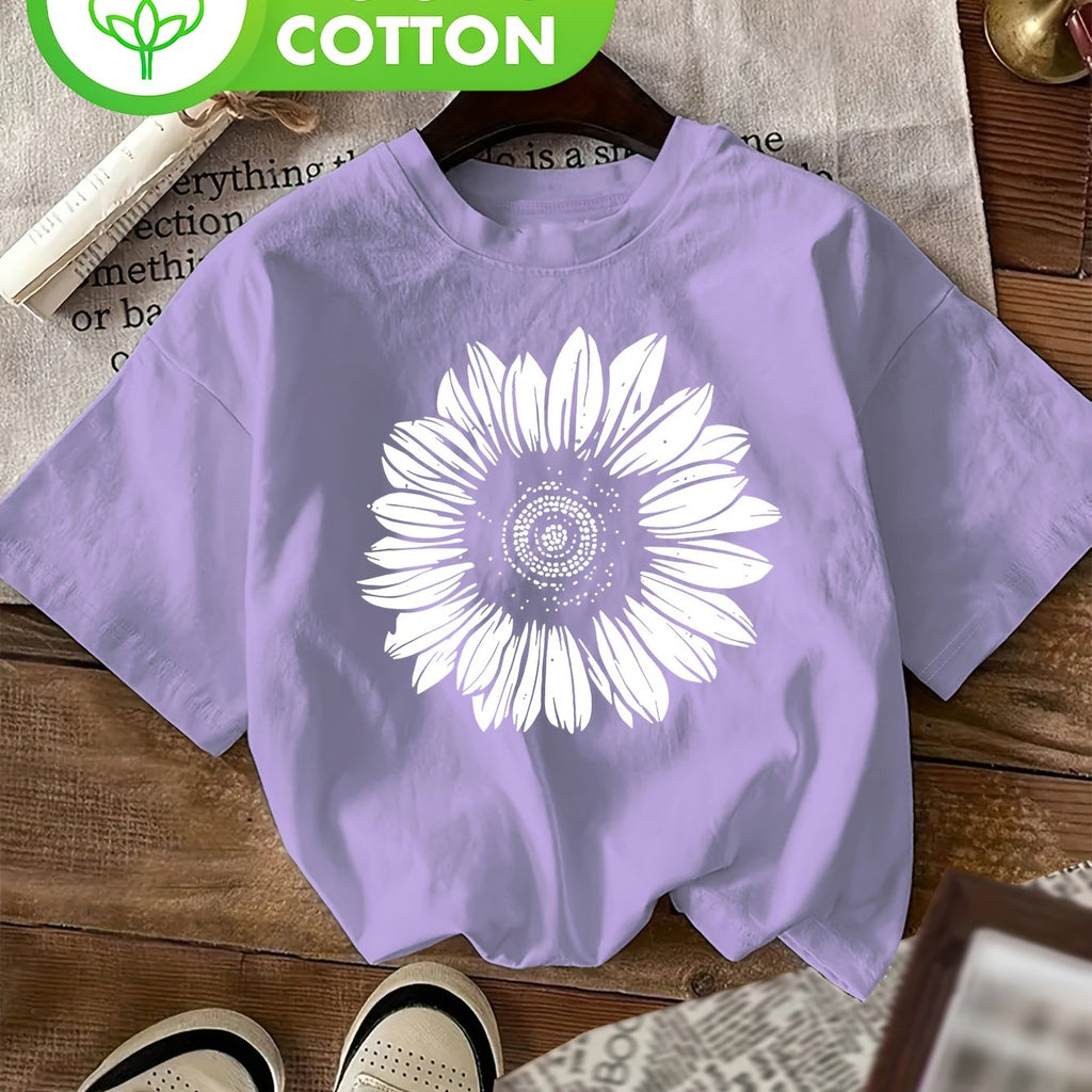 T-shirt grande taille, col rond, manches courtes, toucher naturel — matière : coton