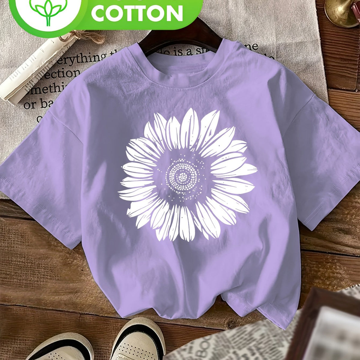 T-shirt grande taille, col rond, manches courtes, toucher naturel — matière : coton Image