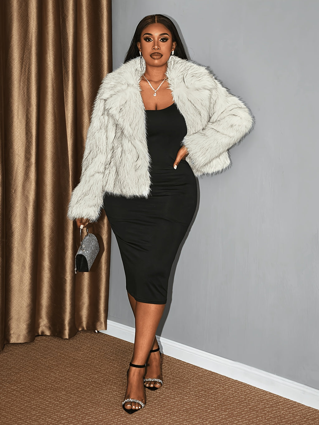 Veste grande taille, coupe ample, col à revers, manches longues