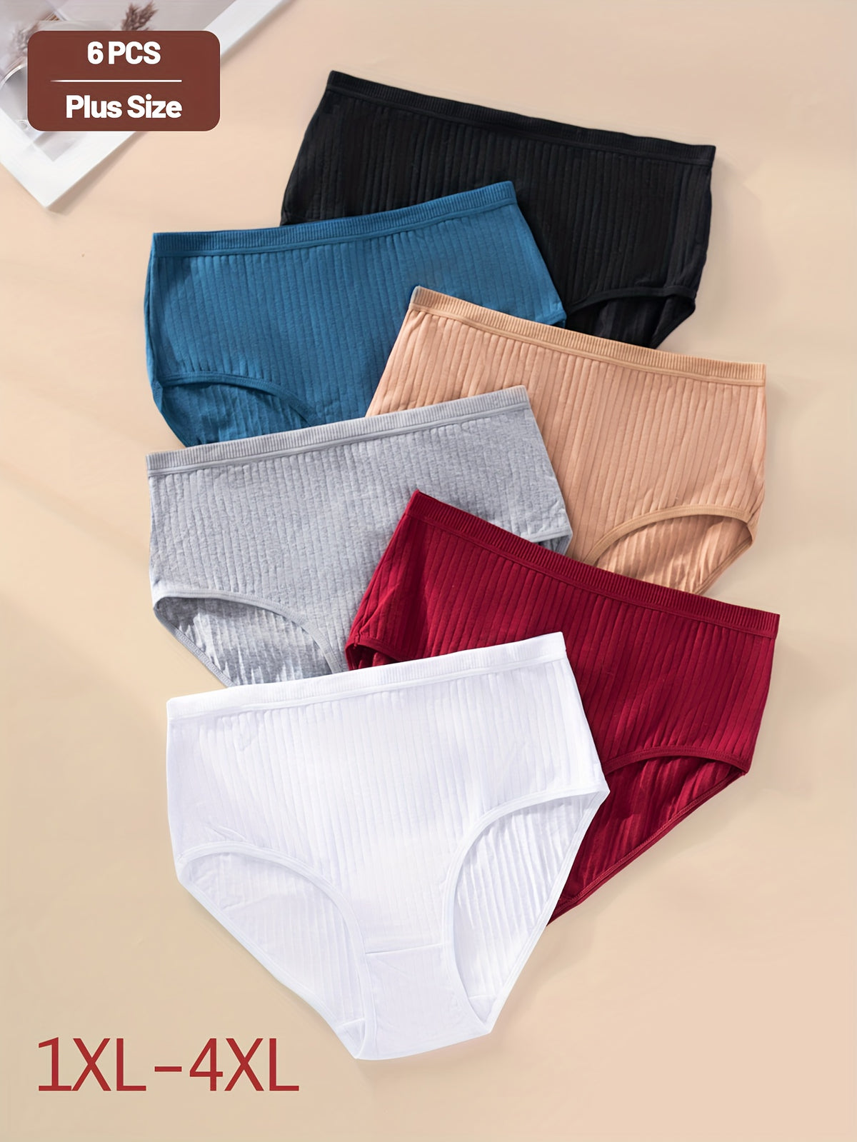 Culotte grande taille à rayures, toucher naturel, détail du tissu