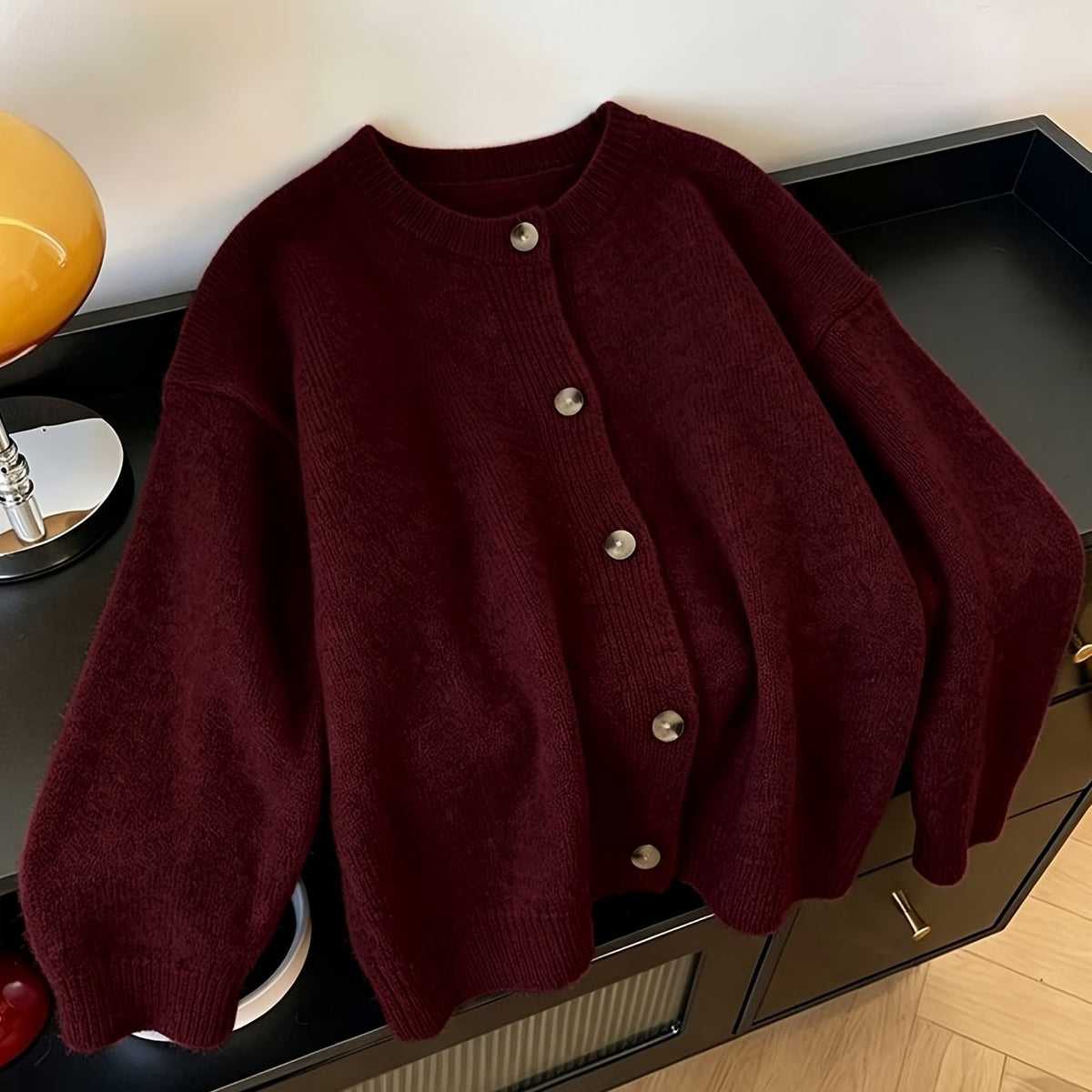 Cardigan grande taille, coupe ample, chaleur d'hiver, tissu opaque